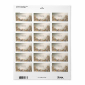 Decorative Gold White Floral Address Label Adressaufkleber (Vorne)