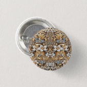 Decorative Gold White Floral Button (Vorne & Hinten)