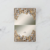 Decorative Gold White Floral Dankeschön Karte (Innenseite)