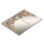Decorative Gold White Floral Notebook Notizblock (Linke Seite)