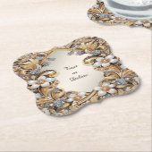 Decorative Gold White Floral Paper Untersetzer (angewinkelt)