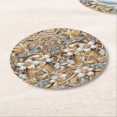 Decorative Gold White Floral Paper Untersetzer (Angewinkelt)