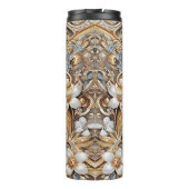 Decorative Gold White Floral Thermal Tumbler Thermosbecher (Rückseite)