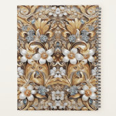Decorative Gold White Floral Wedding Planner Planer (Rückseite)
