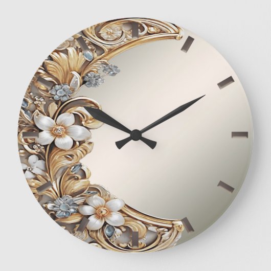 Decorative goldfarbene Wand-Uhr Große Wanduhr (Vorderseite)