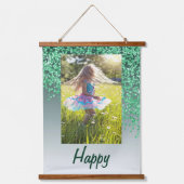 Decorative Green Glitter 2 Photos 21st Birthday Wandteppich Mit Holzrahmen (Vorderseite)