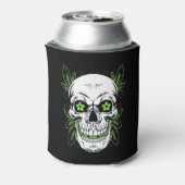 Decorative Grinning Scull with Leaf Outlines Dosenkühler (Kanne Rückseite)
