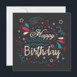 decorative happy birthday einladung<br><div class="desc">colorful happy birthday design illustration with decorative elements. Perfect Birthday gift for father,  mother,  son,  daughter,  sister,  brother,  grandparents,  kids,  boyfriend,  girlfriend,  husband,  wife,  uncle,  teacher,  family. For anyone who have a birthday party coming soon.</div>