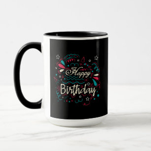 decorative happy birthday tasse