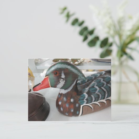 Decorative Holzente Postkarte (Stehend Vorderseite)