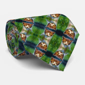 Decorative Kitty Cat Satin Tartan Muster Krawatte (Gerollt)