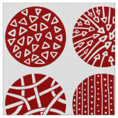 Decorative Kreise - Ruby Red and White Stoff (Nahaufnahme)