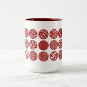 Decorative Kreise - Ruby Red and White Zweifarbige Tasse (Mittel)