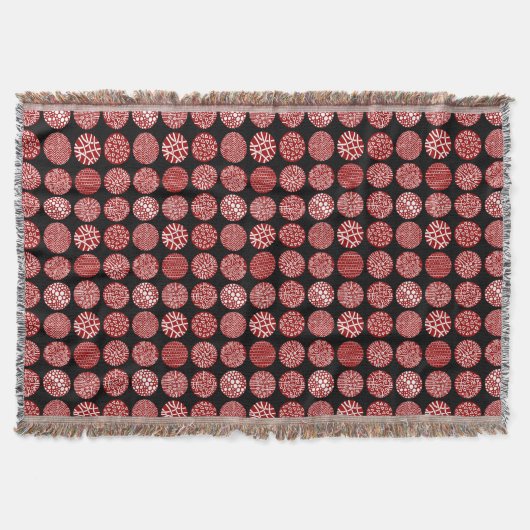Decorative Kreise - Ruby Red und Black Decke (Vorderseite)
