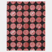 Decorative Kreise - Ruby Red und Black Fleecedecke (Vorderseite)
