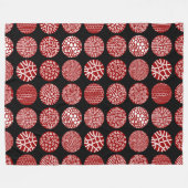 Decorative Kreise - Ruby Red und Black Fleecedecke (Vorderseite (Horizontal))