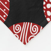 Decorative Kreise - Ruby Red und Black Fleecedecke (Ecke)