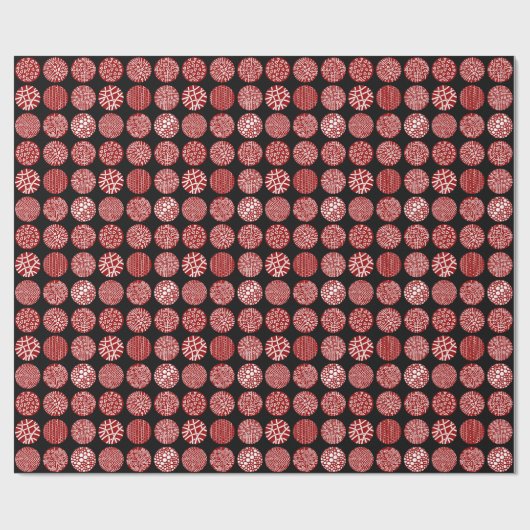 Decorative Kreise - Ruby Red und Black Geschenkpapier (Flach)