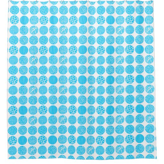 Decorative Kreise - Sky Blue und White Duschvorhang (Vorderseite)