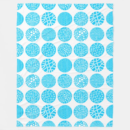 Decorative Kreise - Sky Blue und White Fleecedecke (Vorderseite)