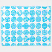 Decorative Kreise - Sky Blue und White Fleecedecke (Vorderseite (Horizontal))
