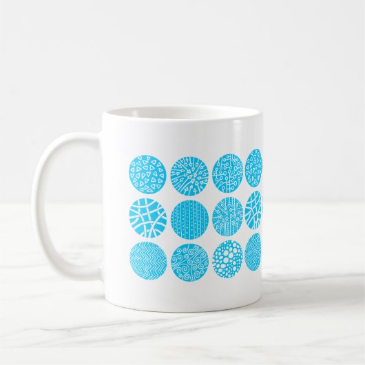 Decorative Kreise - Sky Blue und White Kaffeetasse (Links)