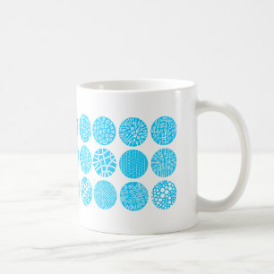 Decorative Kreise - Sky Blue und White Kaffeetasse