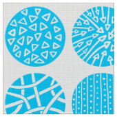 Decorative Kreise - Sky Blue und White Stoff (Nahaufnahme)