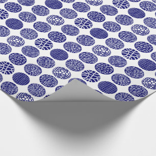 Decorative Kreise - Tiefe Marine und Weiß Geschenkpapier