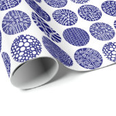 Decorative Kreise - Tiefe Marine und Weiß Geschenkpapier (Rolleneckpunkt)