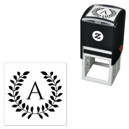 Decorative Laurel Wreath With Custom Monogram Permastempel