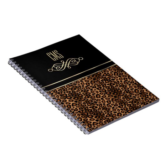 Decorative Leopard Animal Print | Monogram  Notizblock (Rechte Seite)