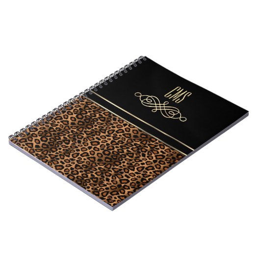Decorative Leopard Animal Print | Monogram  Notizblock (Linke Seite)