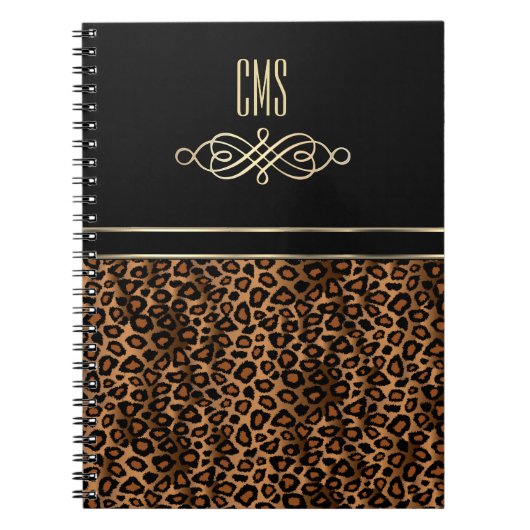 Decorative Leopard Animal Print | Monogram  Notizblock (Vorderseite)