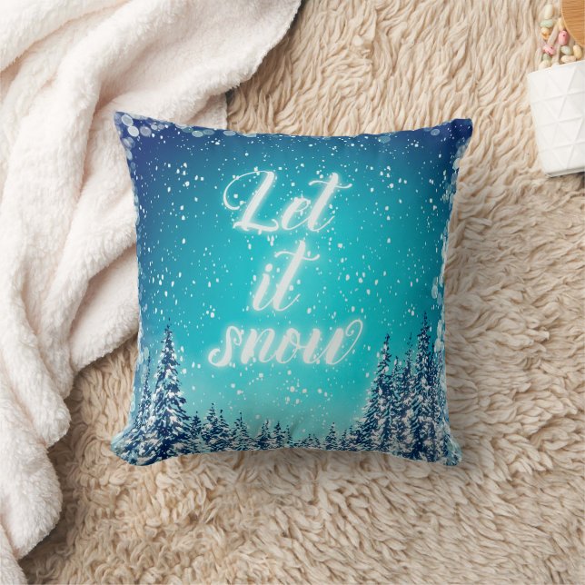 Decorative Let it Snow Crystal Glitzer Weihnachten Kissen (Decke)