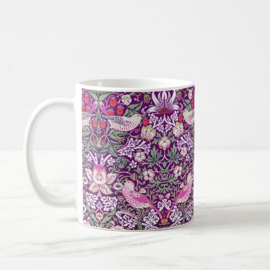 Decorative Lila William Morris Strawberry Diief Kaffeetasse (Links)