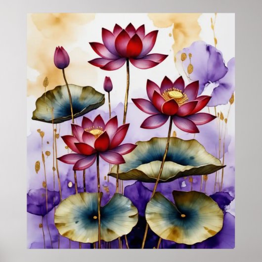 Decorative Lotus-Blume #1 Poster (Vorne)