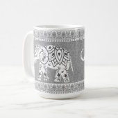 Decorative Lotus Mandala Elephant Kaffeetasse (Vorderseite Links)