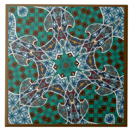 Decorative Mandala Ceramic Tile Fliese (Vorderseite)