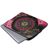 Decorative Mandala Lace Pink Black Electronics Bag Laptopschutzhülle (Vorne Knopf)