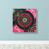 Decorative Mandala Pink and Black  Leinwanddruck (Insitu (Holzboden))
