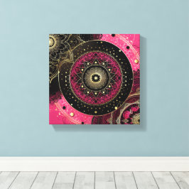 Decorative Mandala Pink and Black  Leinwanddruck