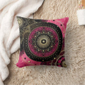 Decorative Mandala Pink and Black Throw Cushion Kissen (Decke)