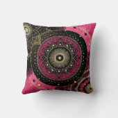 Decorative Mandala Pink and Black Throw Cushion Kissen (Rückseite)