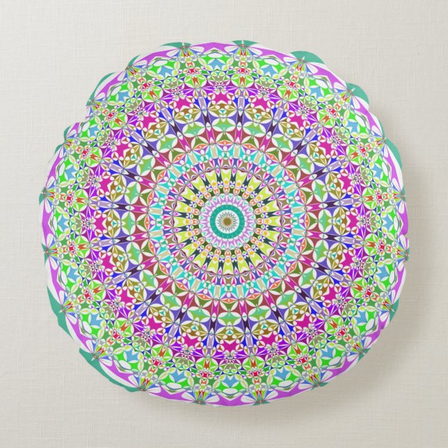 Decorative Mandala Round Pillow Rundes Kissen (Vorderseite)