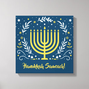 Decorative Menorah Hanukkah Wood Wall Art Leinwanddruck