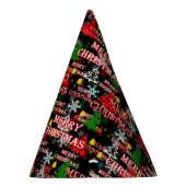 Decorative Merry Christmas Text Pattern Design Partyhütchen (Rechts)