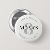 Decorative Modern Wedding Mr. & Mrs. ID887 Button (Vorne & Hinten)