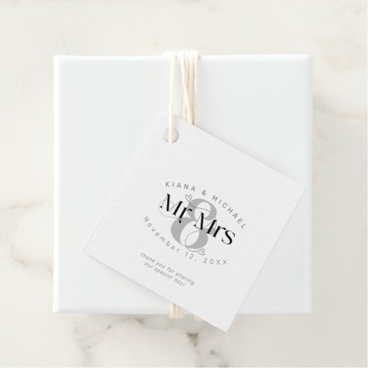 Decorative Modern Wedding Mr. & Mrs. ID887 Geschenkanhänger (Beispiel)