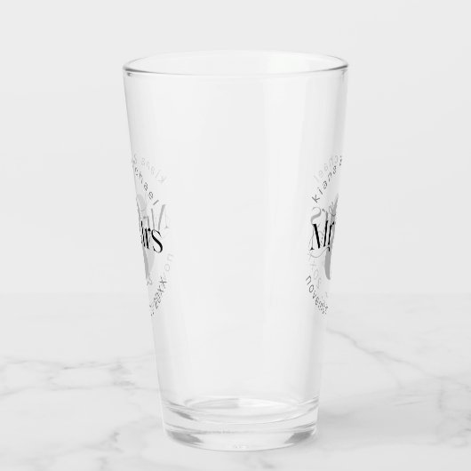 Decorative Modern Wedding Mr. & Mrs. ID887 Glas (Links)